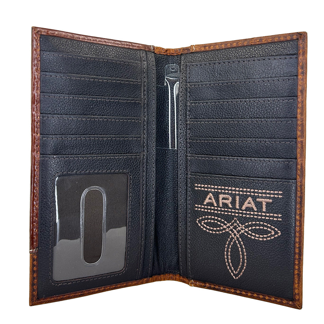 Portefeuille de rodéo en cuir avec incrustations en filigrane Ariat pour homme