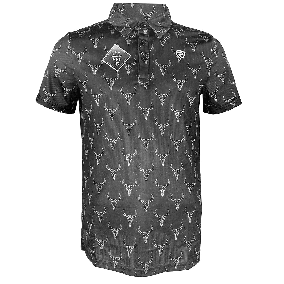 Polo imprimé tête de bœuf Rock & Roll Cowboy pour homme