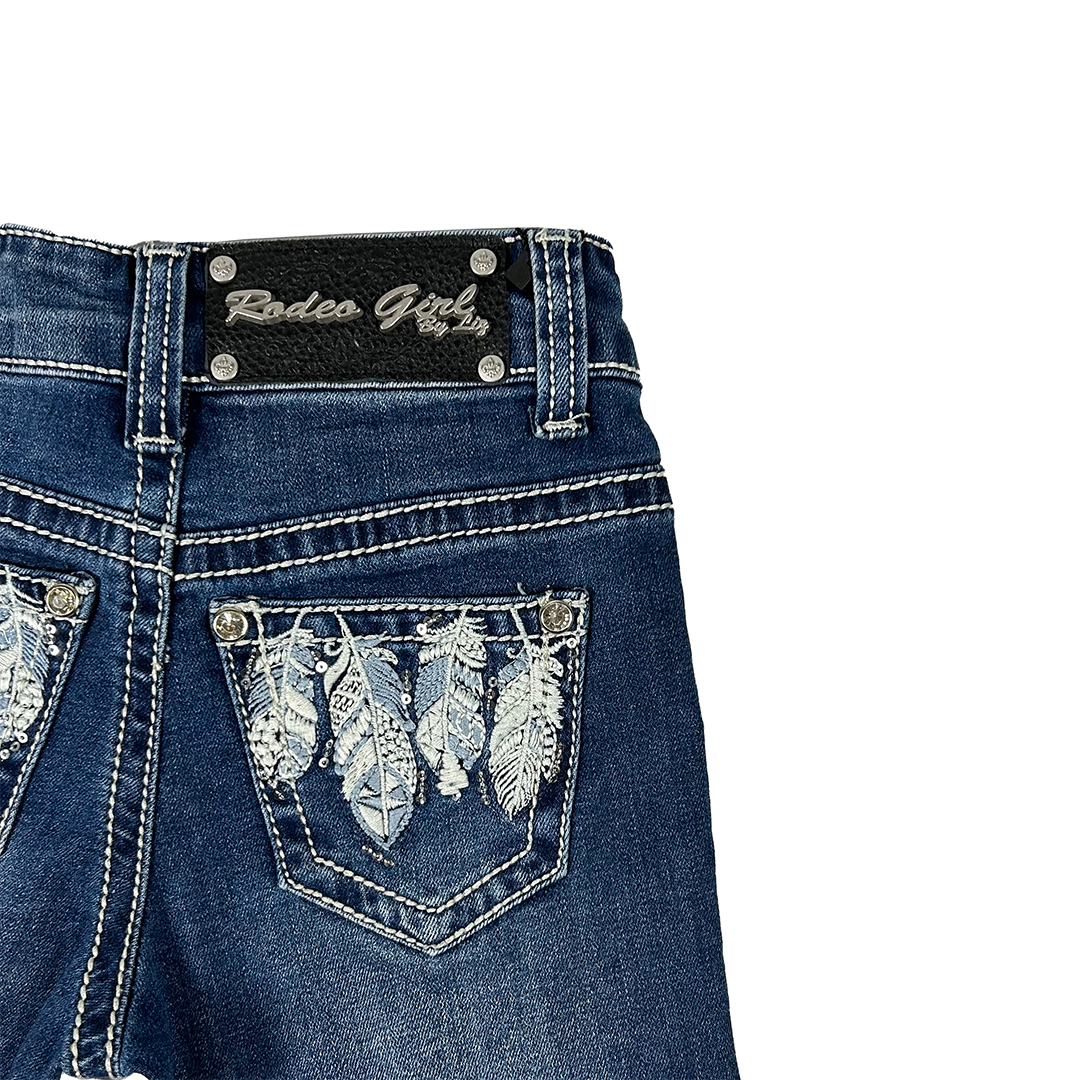 Rodeo Girl Jean brodé Bootcut à plumes pour filles
