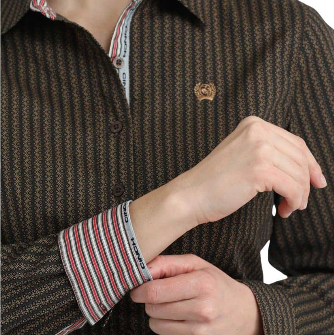 Cinch Women's Striped Print Button-Down Western Shirt