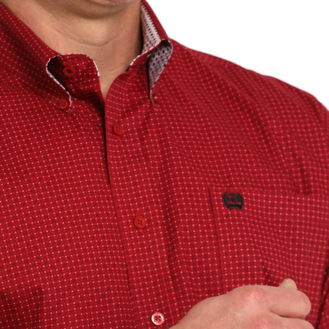 Chemise boutonnée à manches longues imprimé géométrique Cinch pour homme