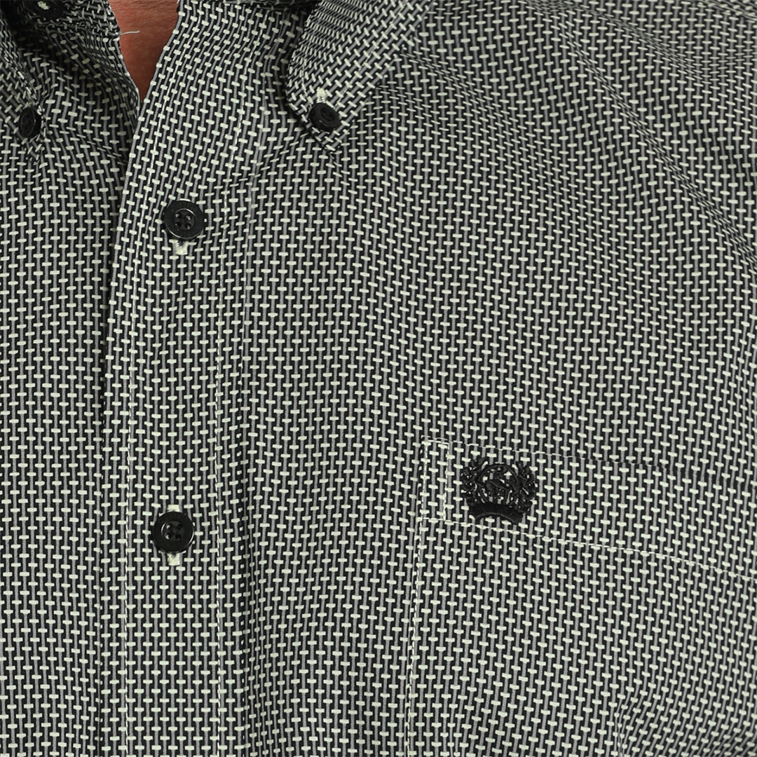 Chemise boutonnée à manches longues pour homme Cinch motif géométrique tissé