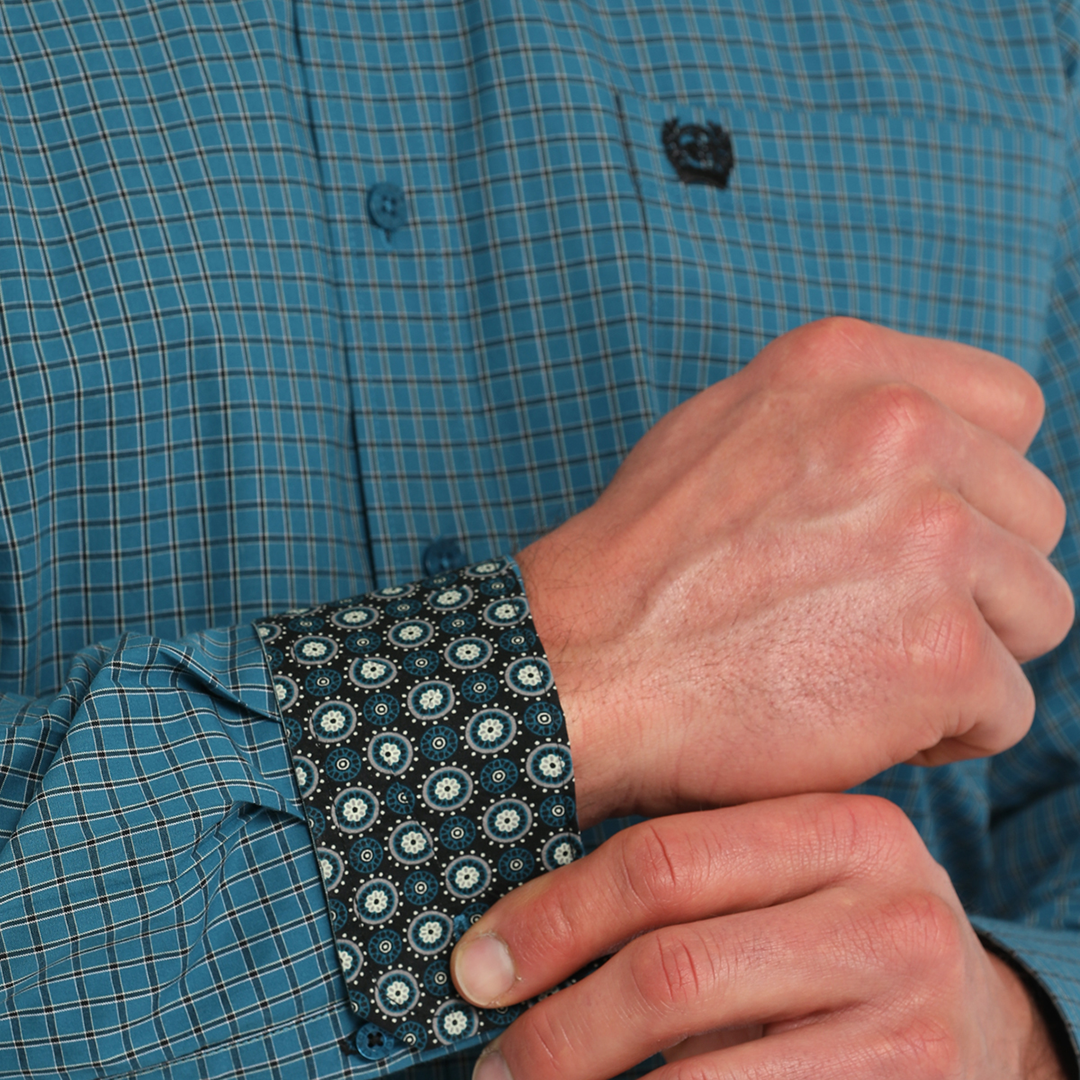 Chemise boutonnée à manches longues à carreaux Cinch pour homme