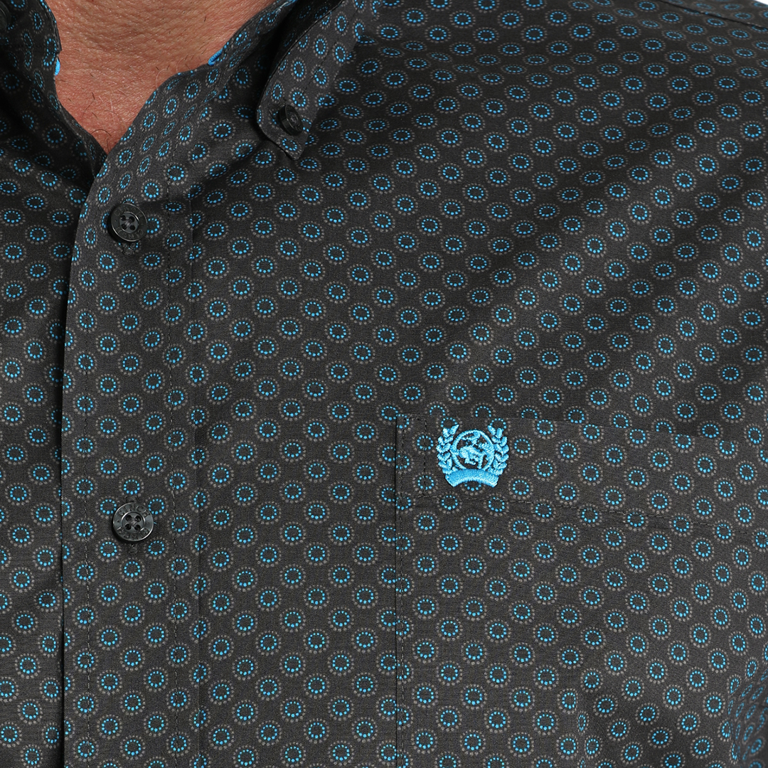 Cinch Men's Geometric Print Long Sleeve Button-Down Shirt