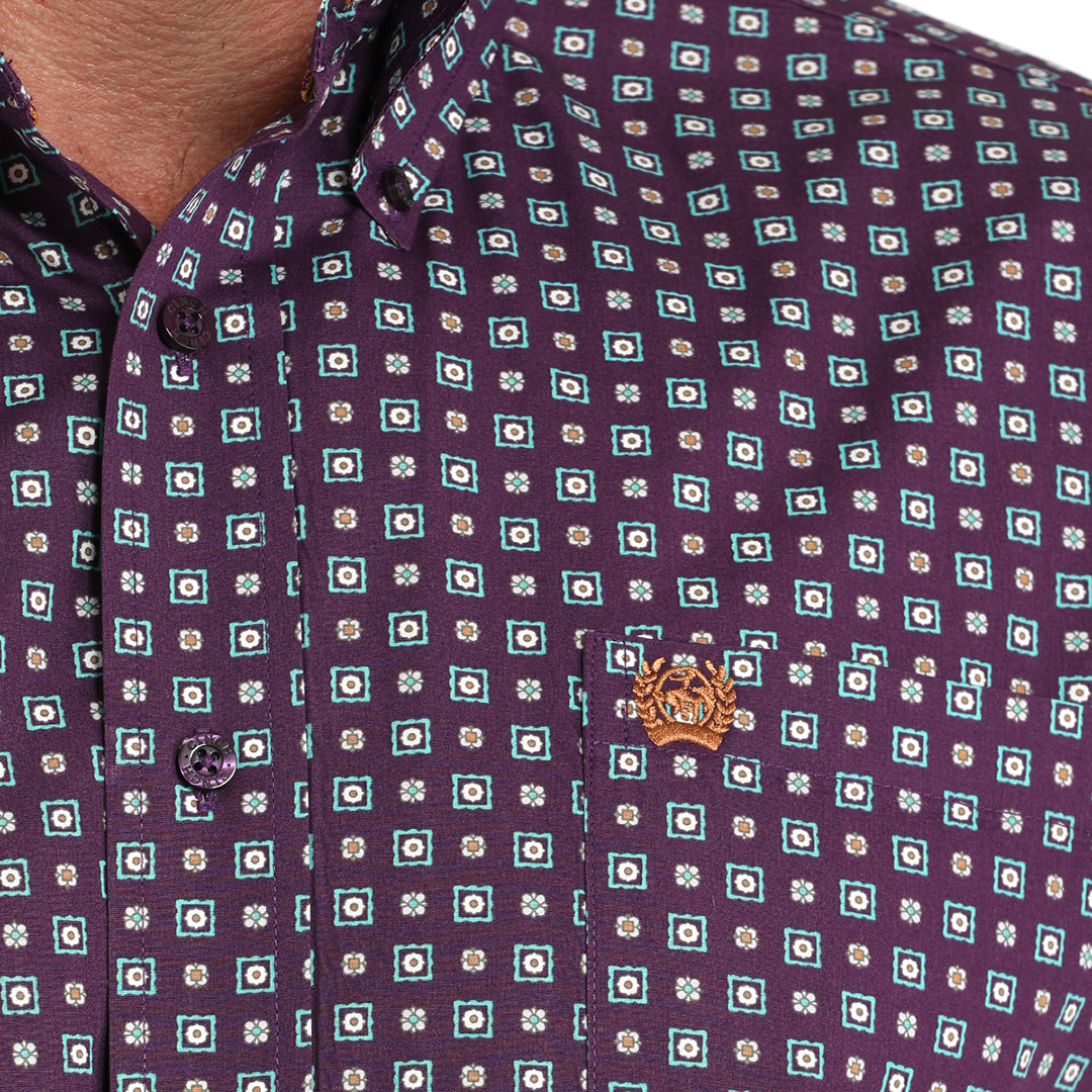Chemise boutonnée à manches longues et imprimé géométrique Cinch pour homme