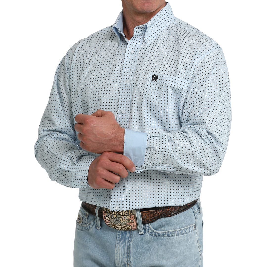 Cinch Men's Geometric Print Long Sleeve Button Shirt