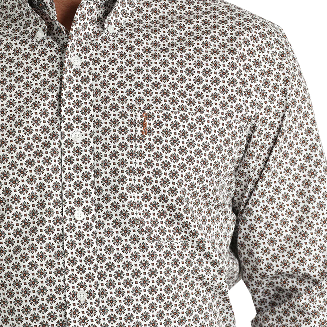 Chemise boutonnée à manches longues imprimé géométrique Cinch pour homme