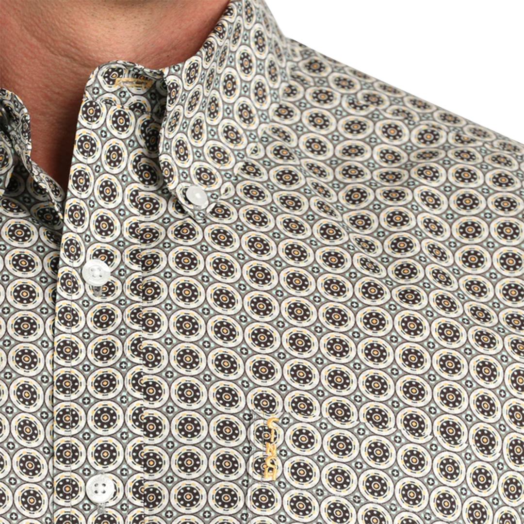Cinch Men's Geometric Print Long Sleeve Button Shirt