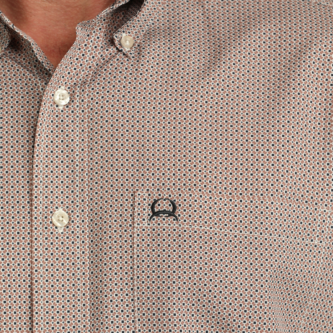 Cinch Men's ArenaFlex Geometric Print Short Sleeve Button Shirt
