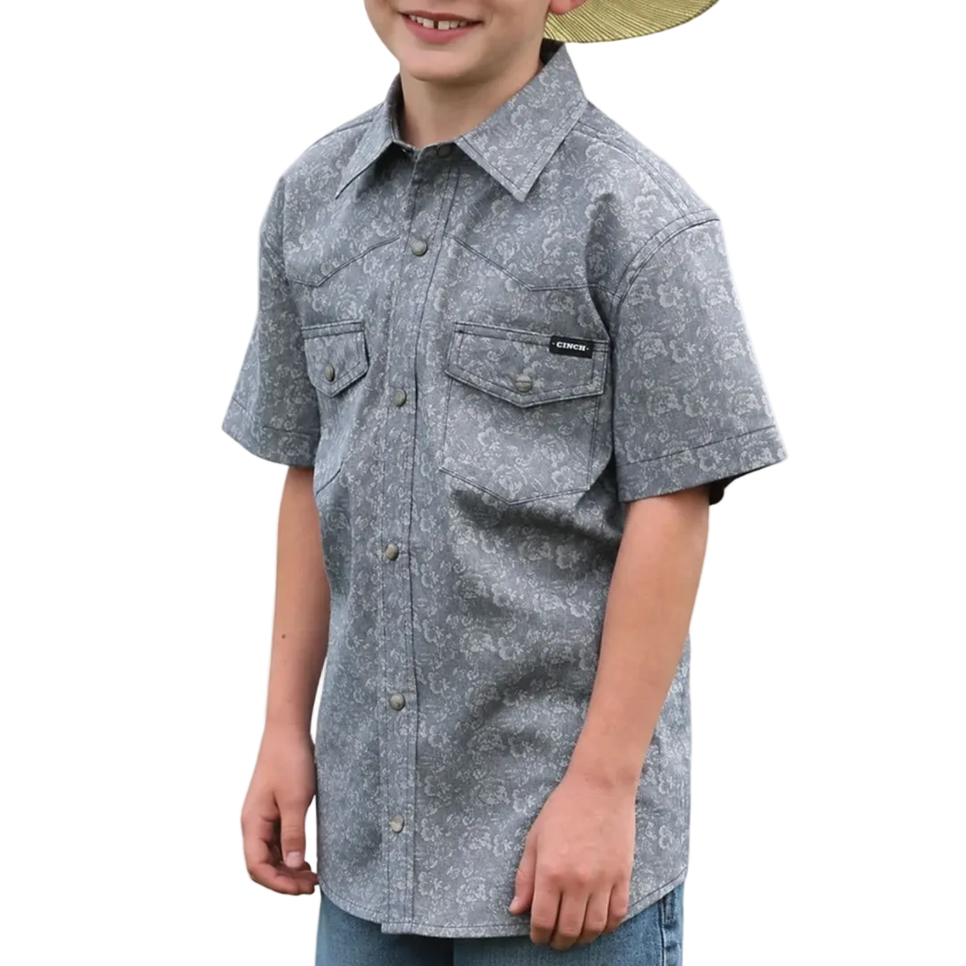 Chemise boutonnée à manches longues western Cinch pour garçons