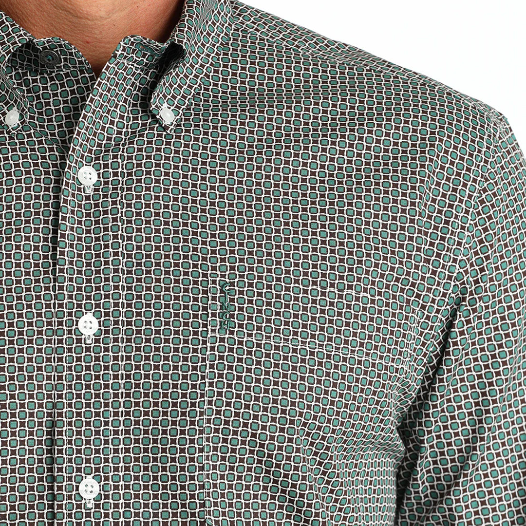 Chemise boutonnée à manches longues imprimé géométrique Cinch pour homme