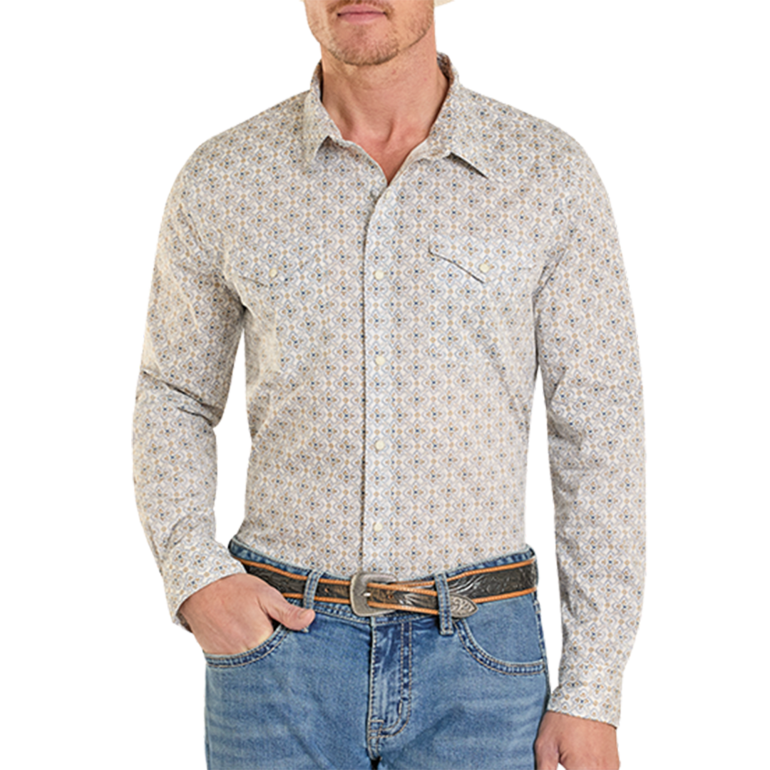 Panhandle Slim Men's Vintage Retro Long Sleeve Snap Shirt