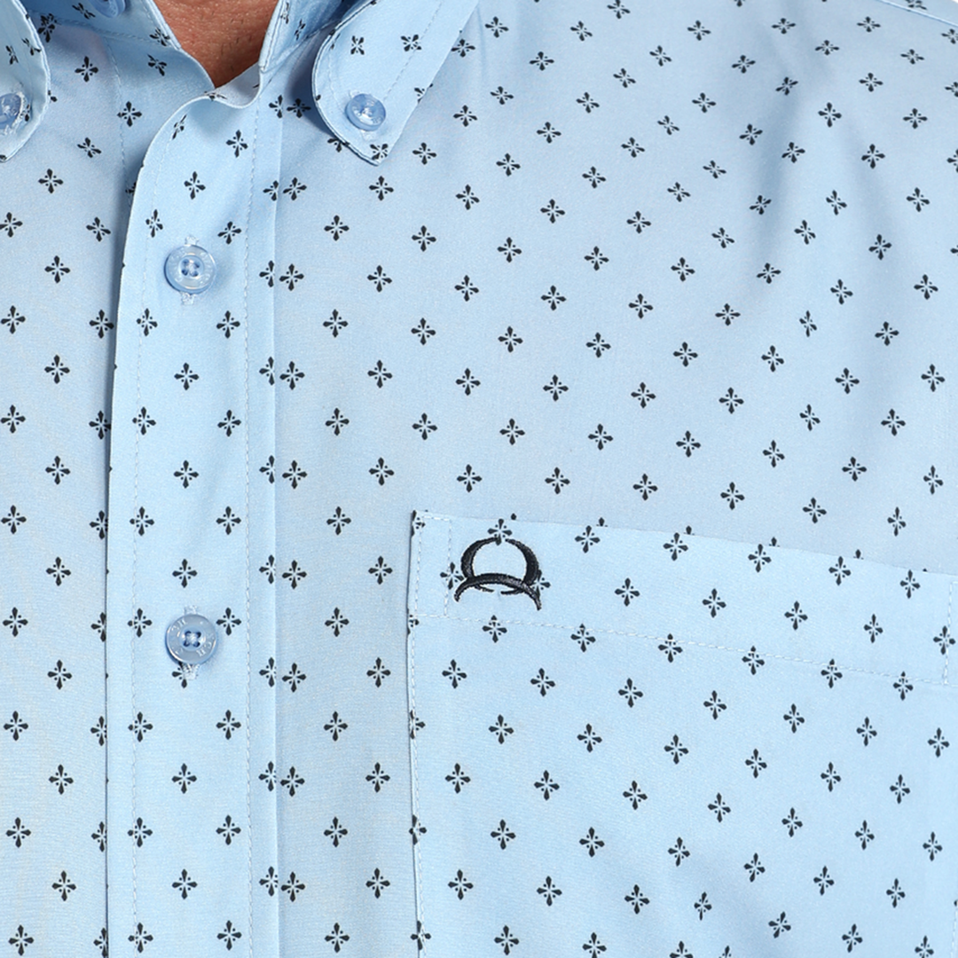 Chemise boutonnée à manches courtes Cinch ArenaFlex avec imprimé géométrique pour homme