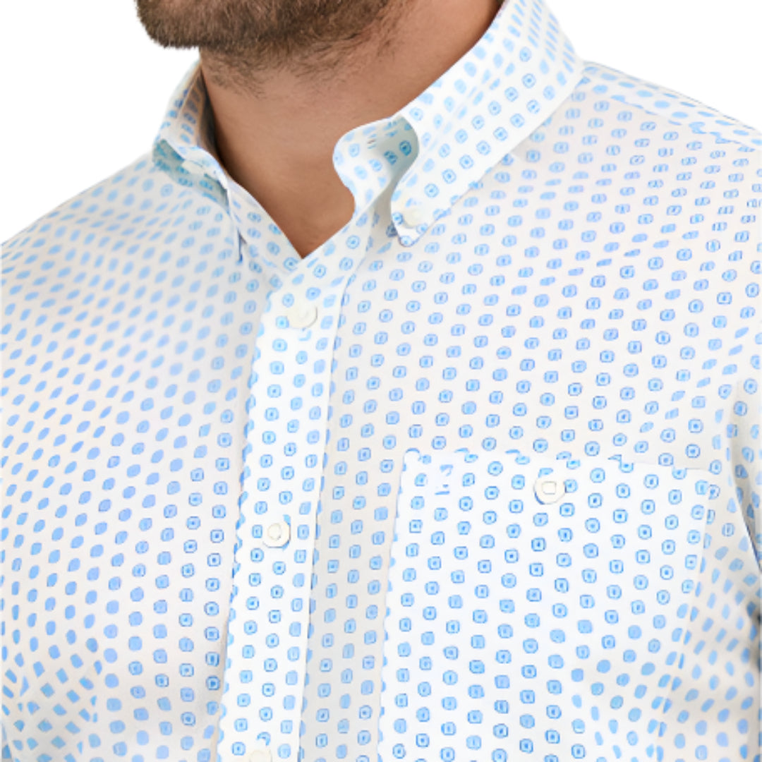 Chemise boutonnée à manches longues et imprimé géométrique coupe décontractée Wrangler pour homme