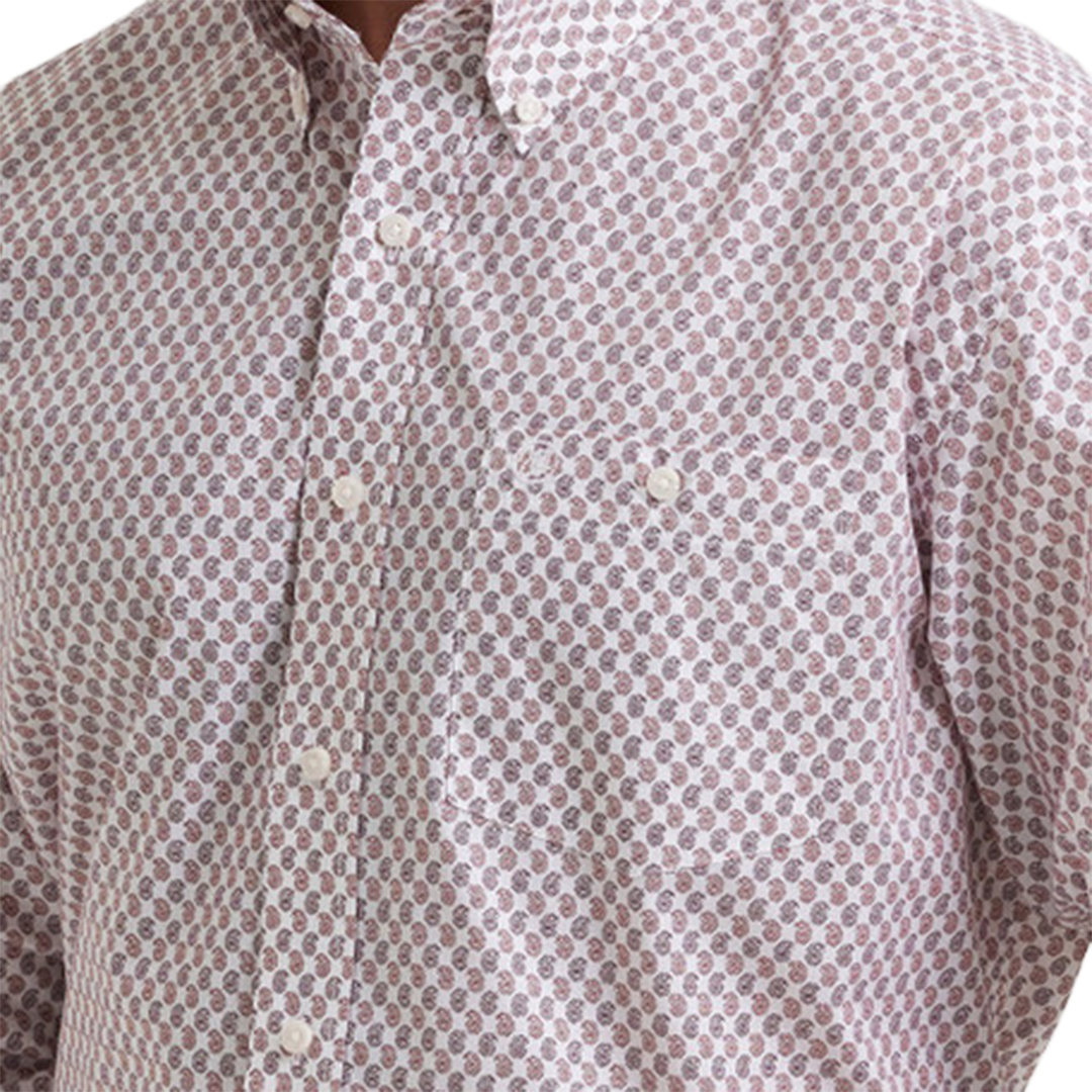 Wrangler Men's Relaxed Fit Print Long Sleeve Button Shirt