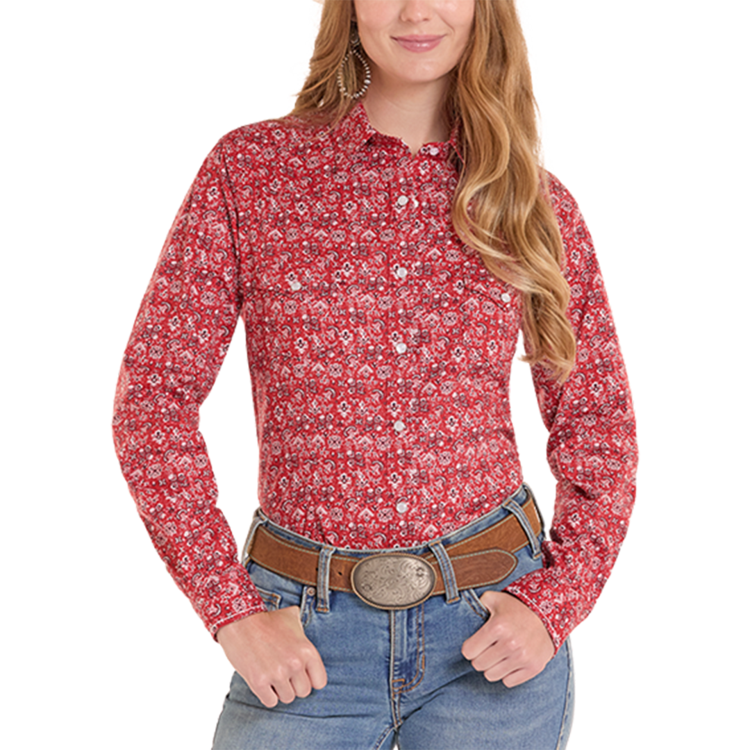 Panhandle Slim Women's Western Print Long Sleeve Snap Shirt