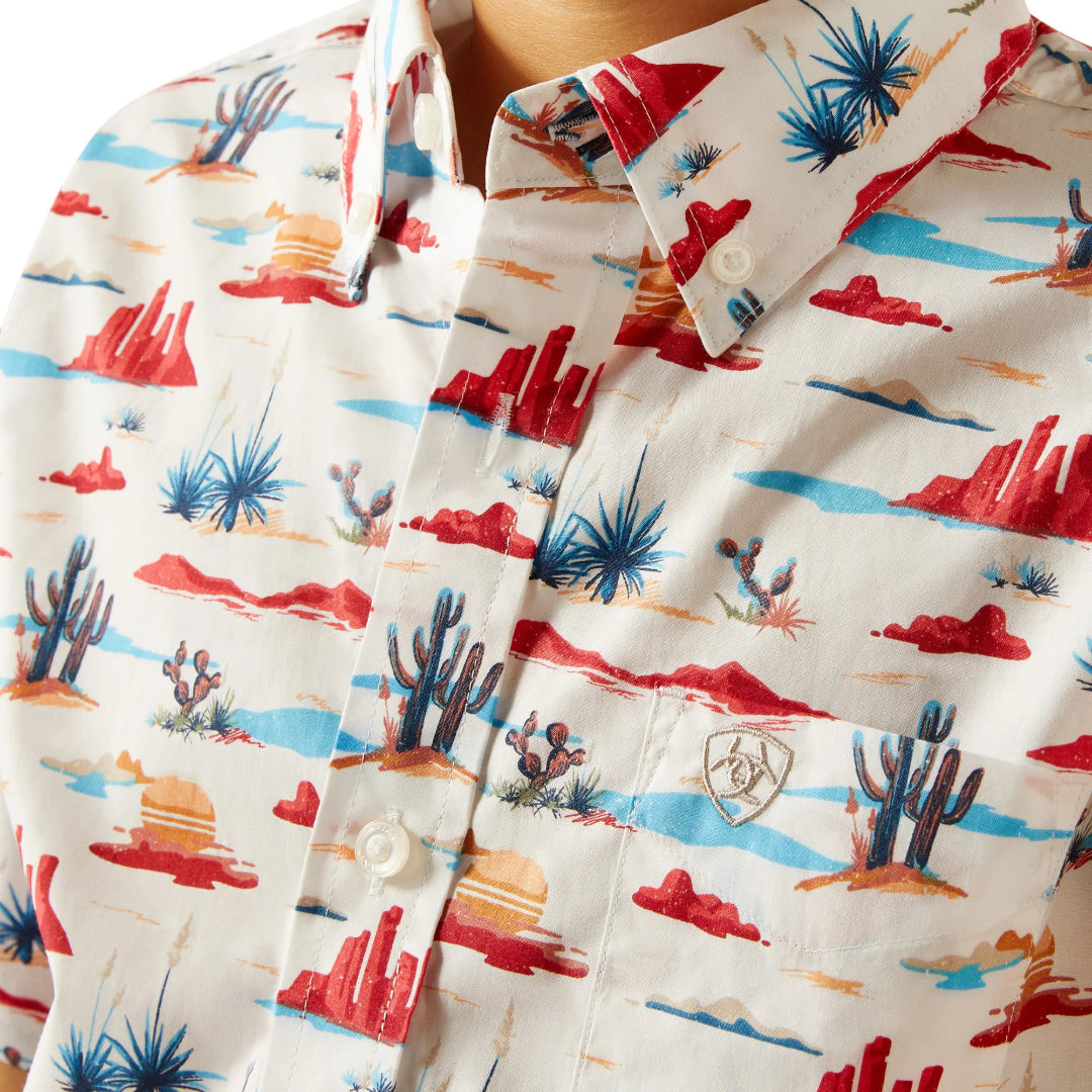 Ariat Boys' Scout Desert Print Short Sleeve Button Shirt