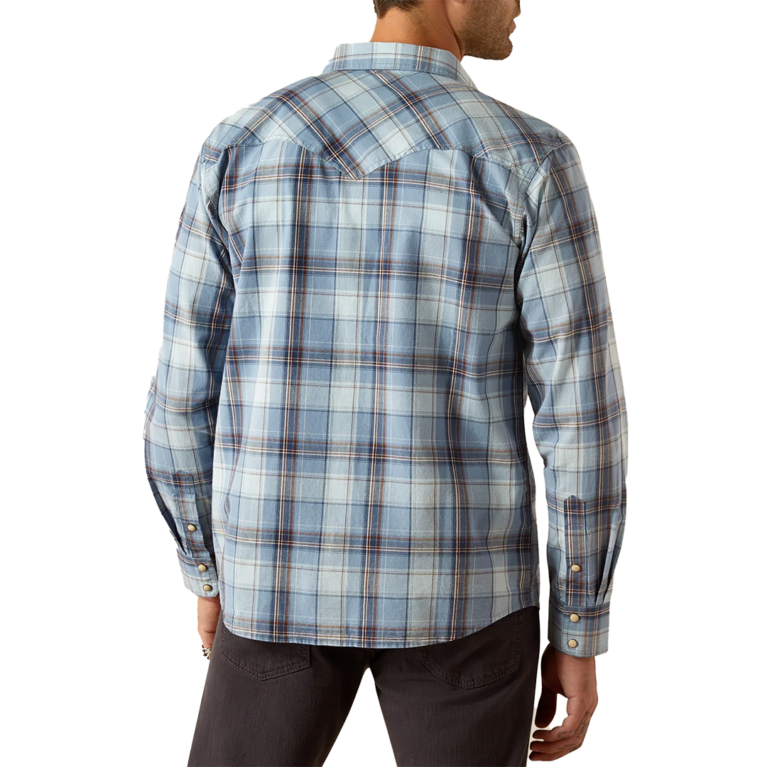Chemise à manches longues à boutons-pression Ariat à carreaux de coupe rétro pour homme