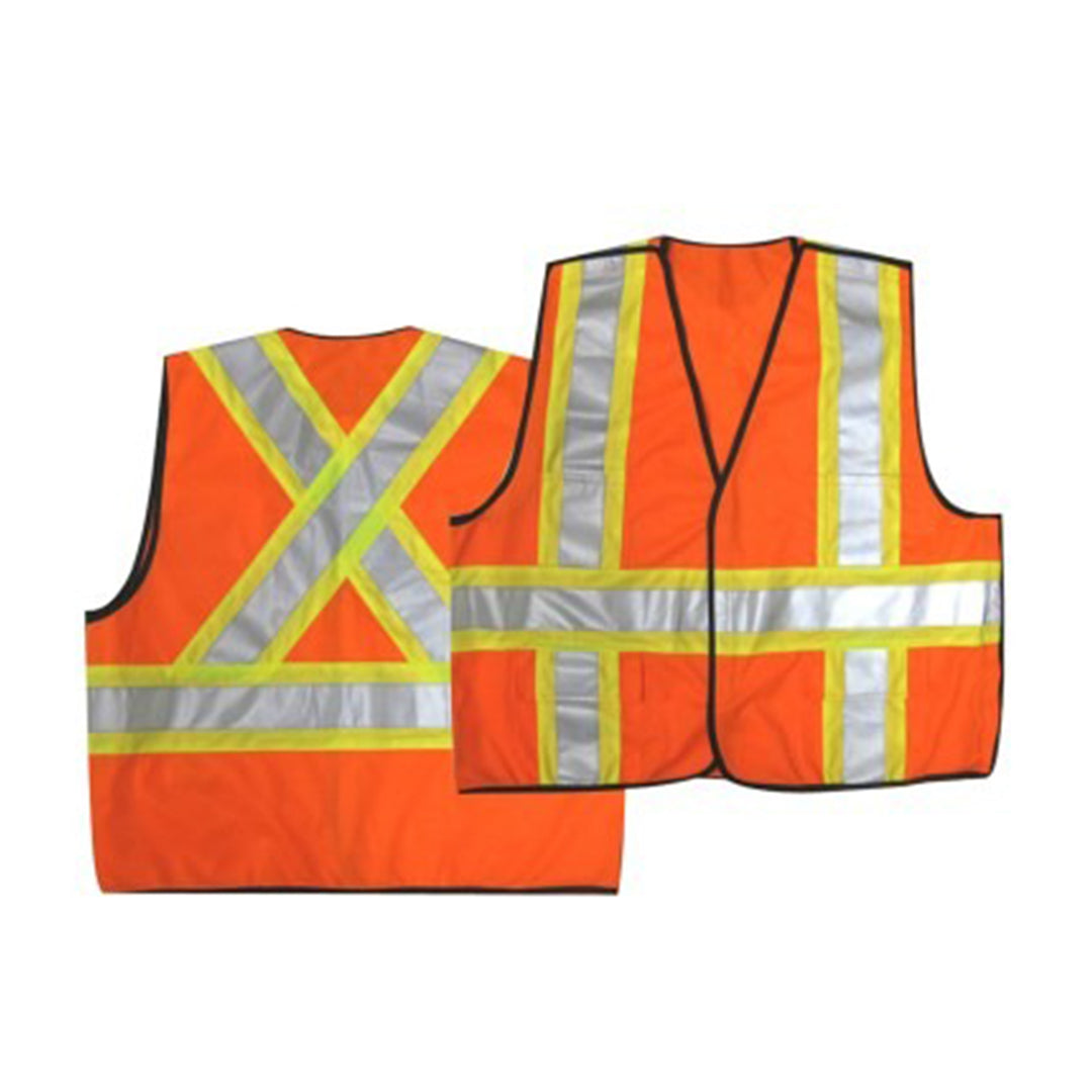 Gilet de signalisation haute visibilité vert Workhorse Safety avec cinq points de rupture