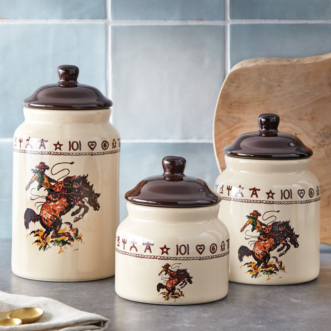 Boîtes de rangement West Creation, motif Bronco, lot de 3