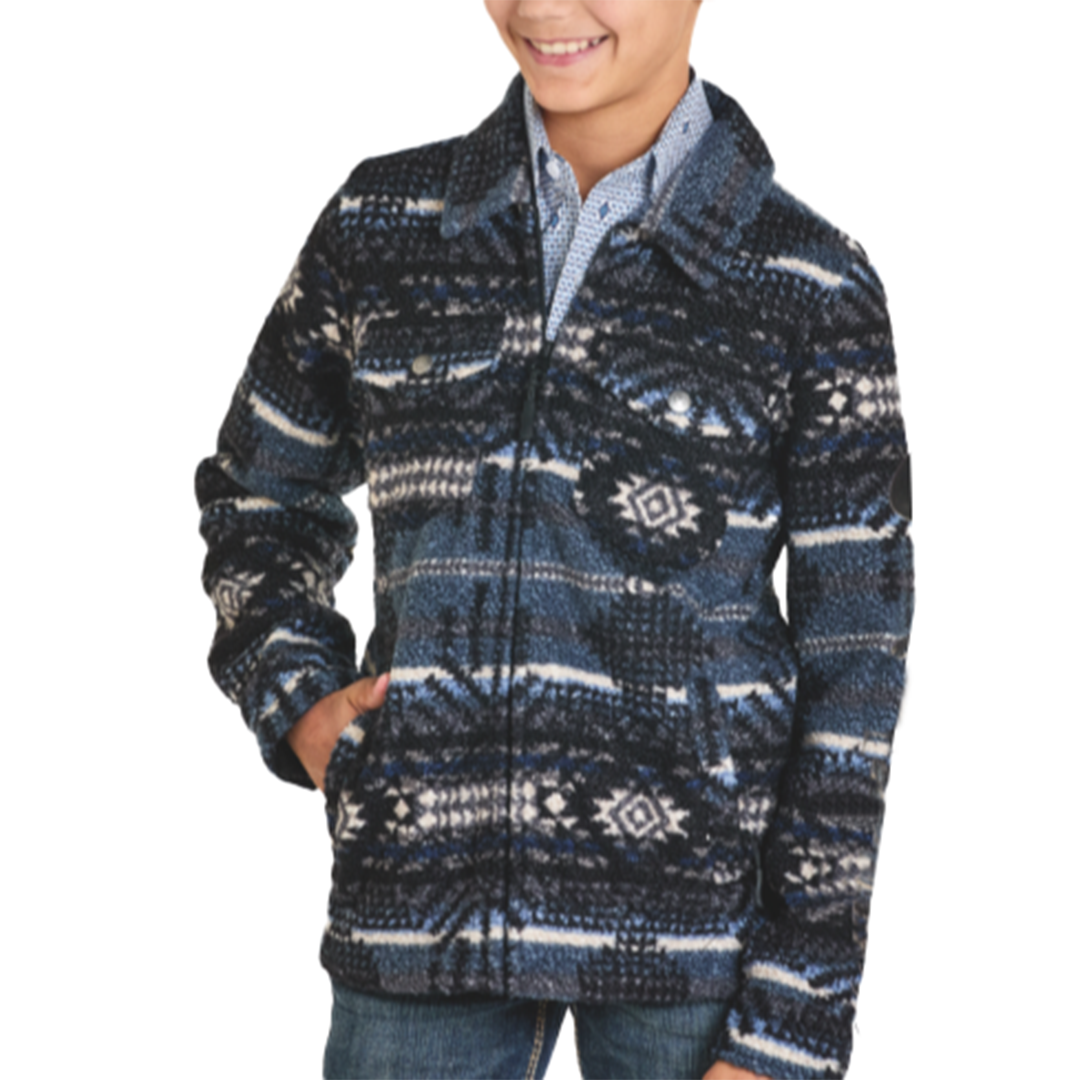 Powder River Outfitters Boys' Aztec Printec Jicarilla Jacket
