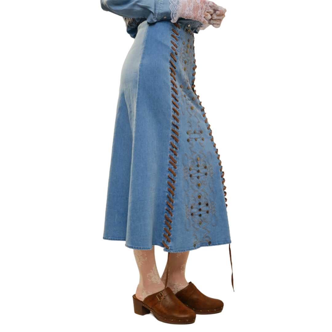 Bona B Women's Denim Midi Skirt