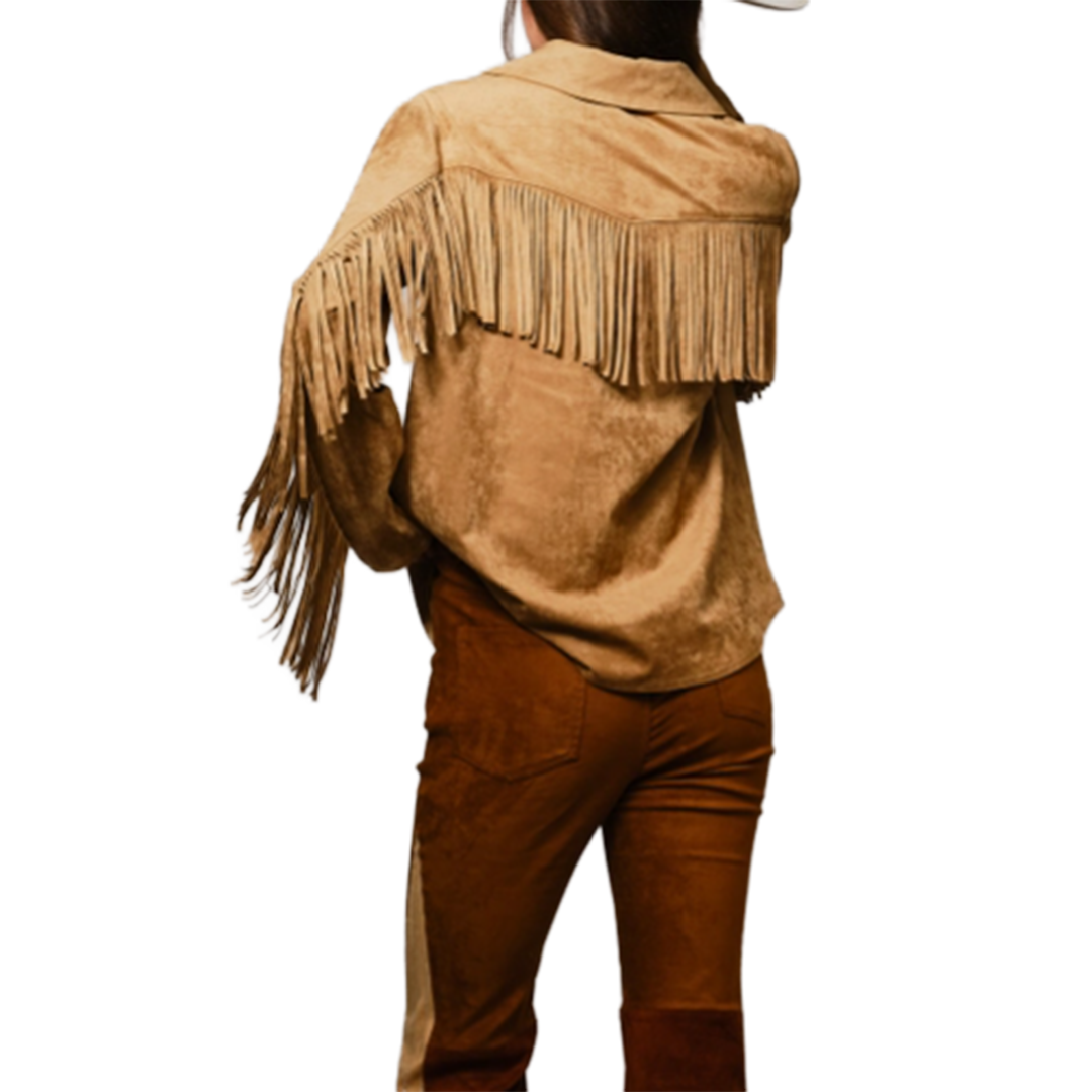 Bona B Women's Western Fringe Long Sleeve Top