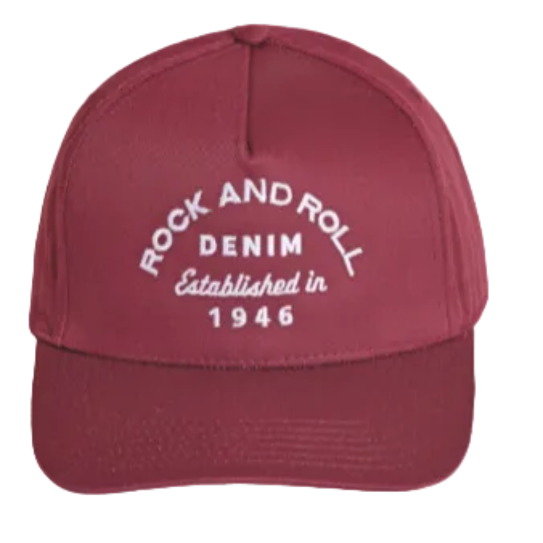 Casquette Rock & Roll Denim pour homme - Modèle Script