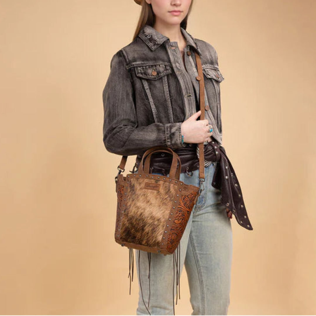 Wrangler Genuine Hair-On Cowhide Crossbody