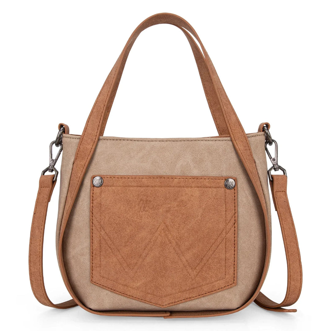 Wrangler Women's W" Stitch Fringe Two Tone Crossbody