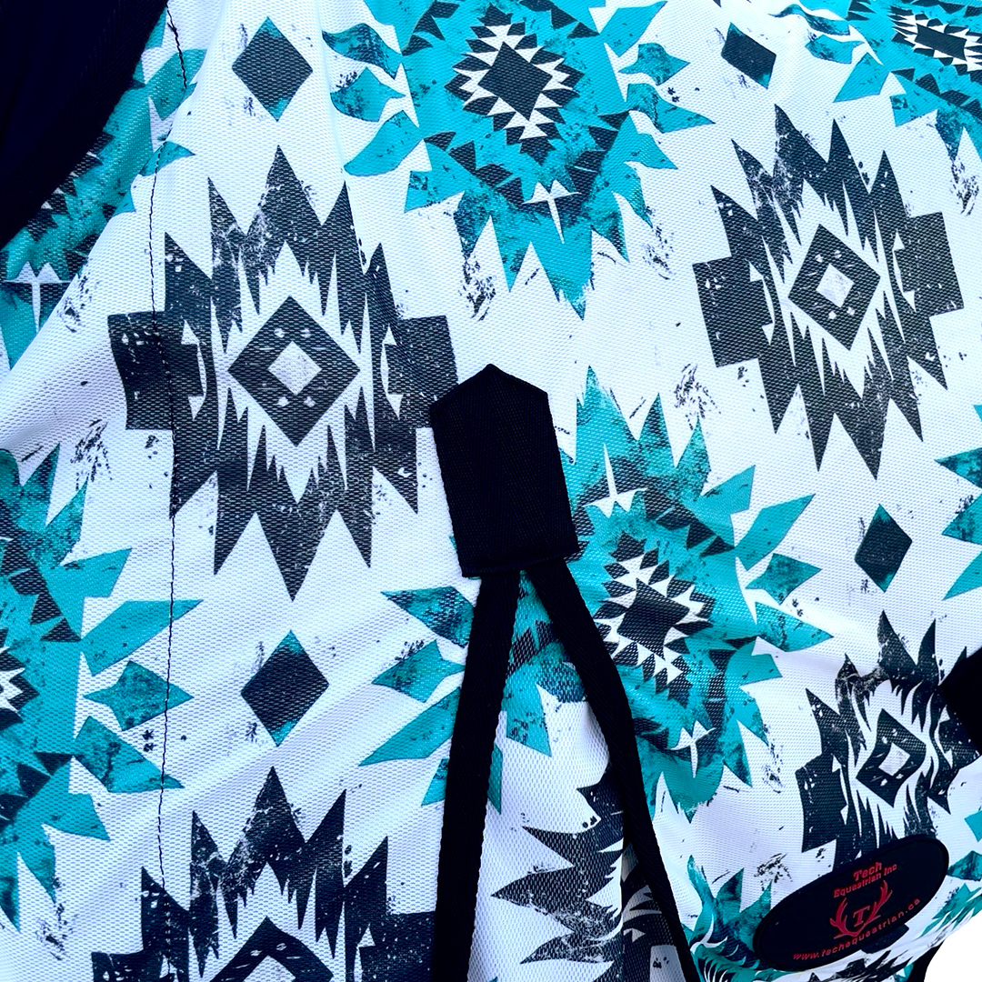 Chemise anti-mouches Tech Equestrian à imprimé aztèque avec couvre-cou intégré