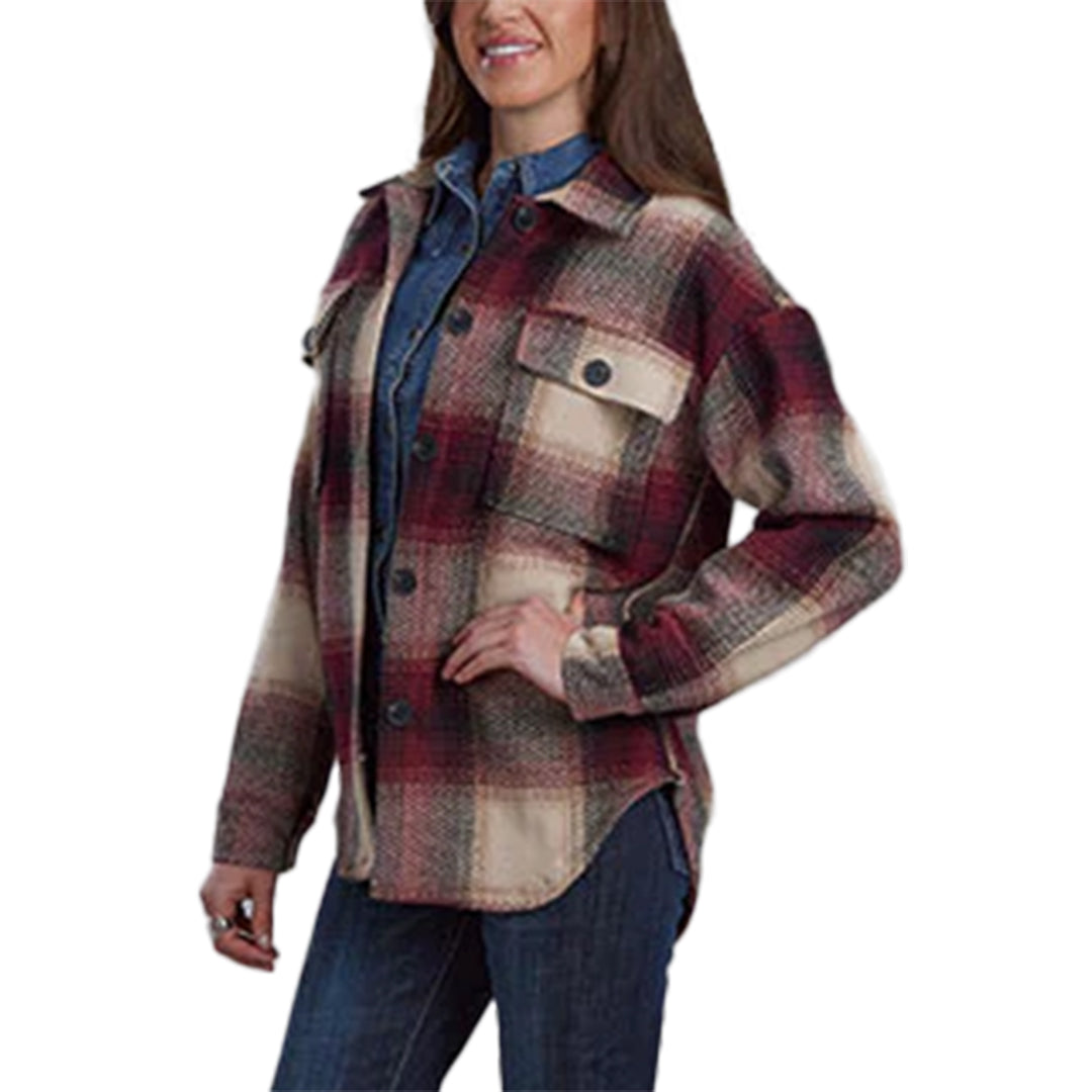 Roper Women's Large Scale Plaid Flannel Shirt Jacket