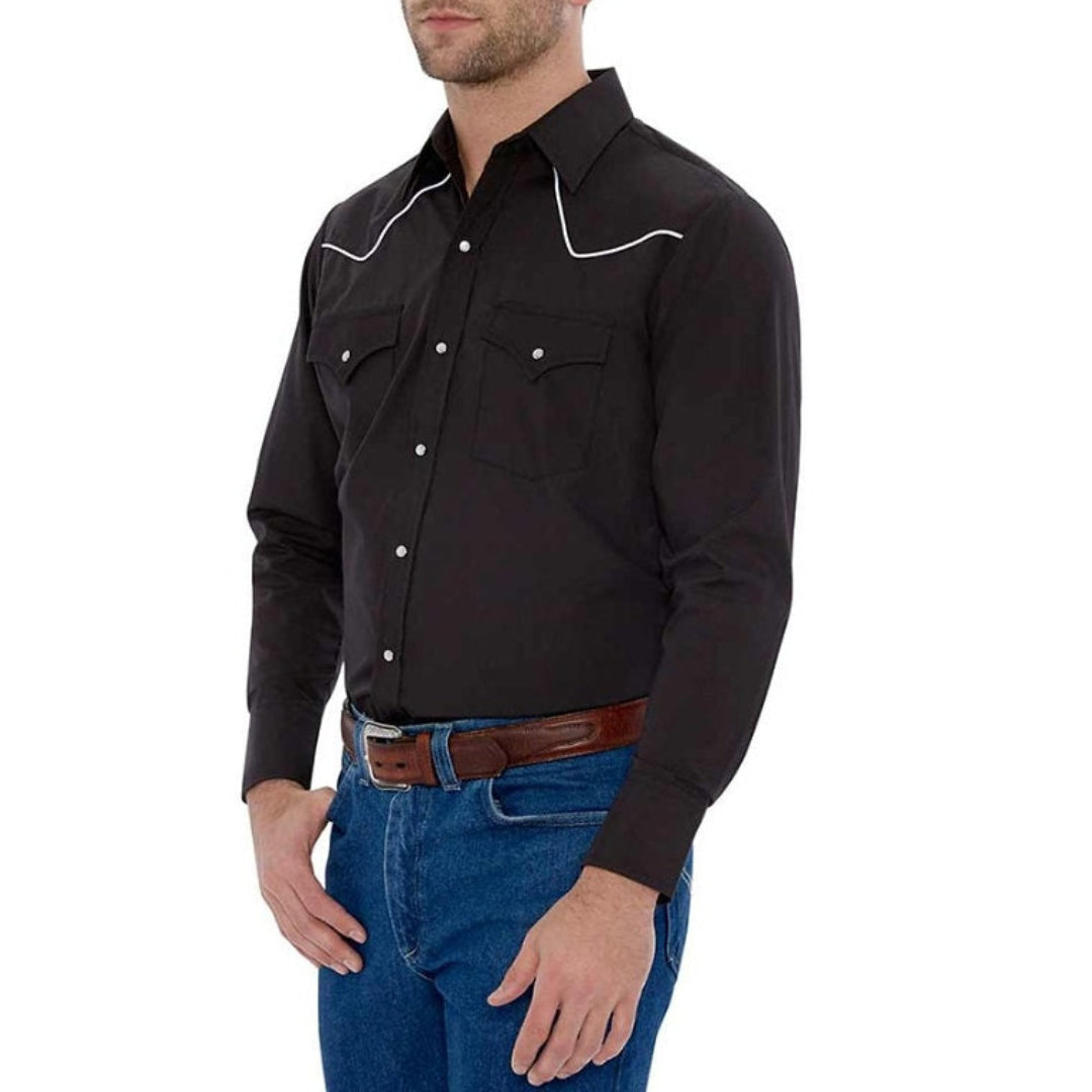 Chemise à pression unie Ely Cattleman pour hommes