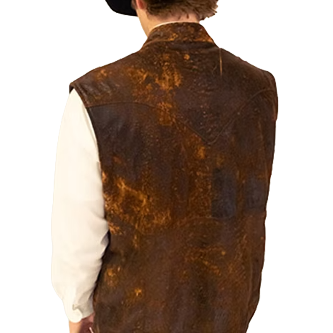 Blouson en cuir vieilli à franges Juan Antonio pour femme