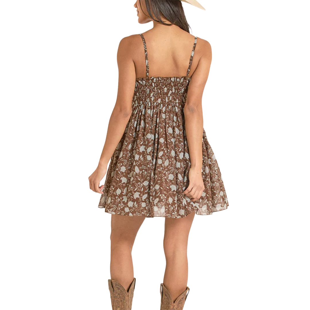 Rock & Roll Denim Women's Floral Print Mini Dress