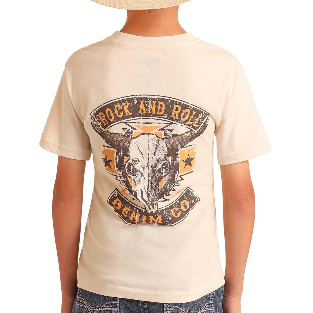 T-shirt Rock & Roll Denim pour garçons avec logo corne