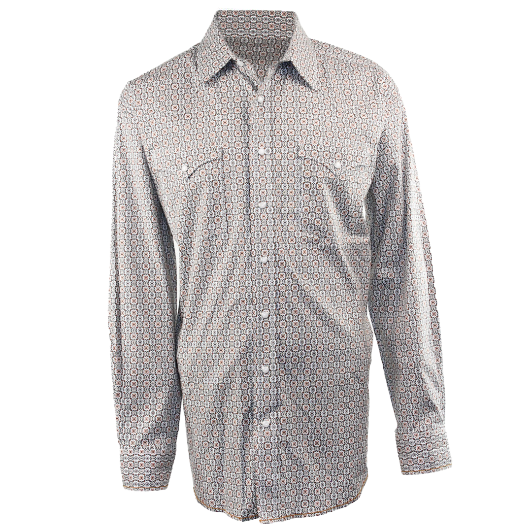 Panhandle Slim Men's Geometric Print Long Sleeve Snap Shirt