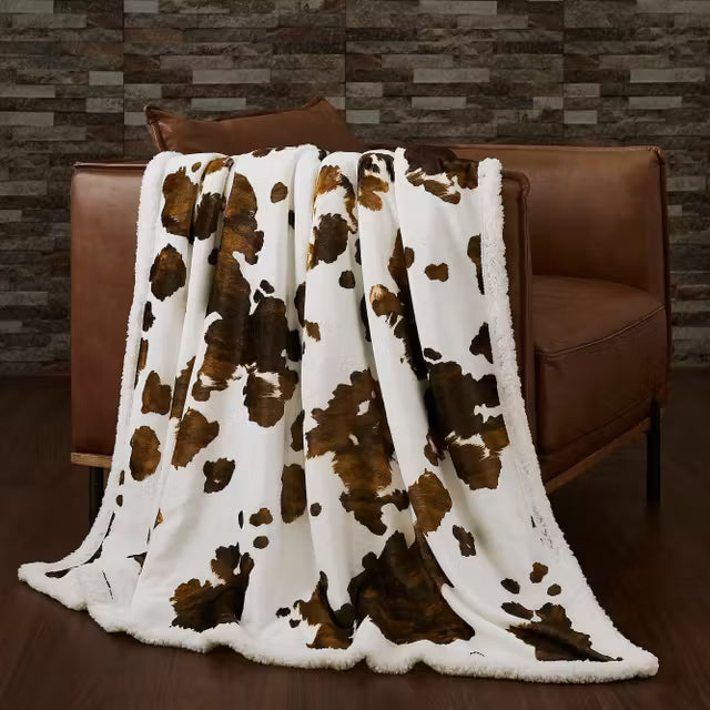 Plaid sherpa Elsa en peau de vache Hi End Accents Campfire