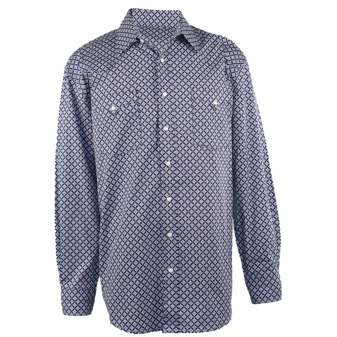 Chemise à manches longues à boutons-pression avec imprimé géométrique Panhandle Slim pour homme