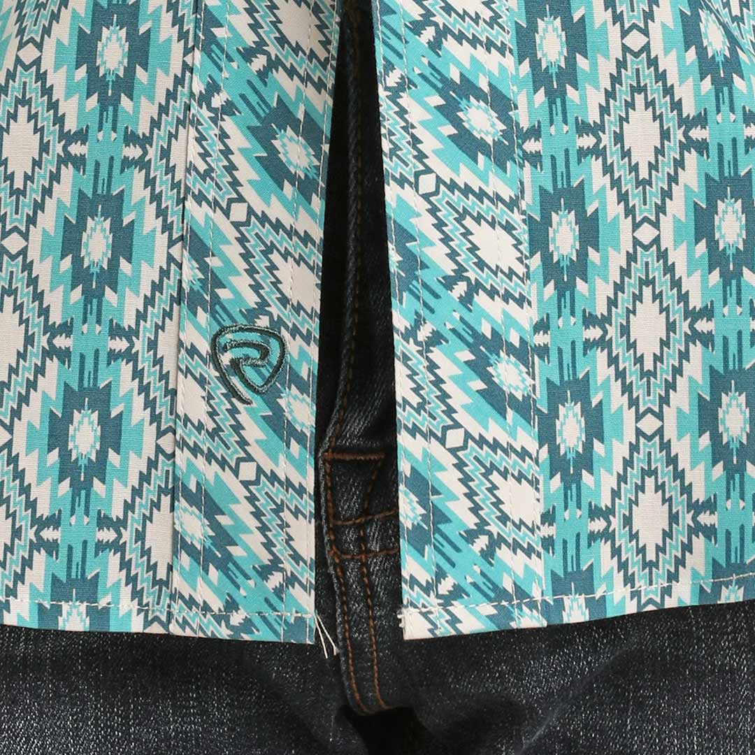 Rock & Roll Cowboy Men's Aztec Print Snap Shirt