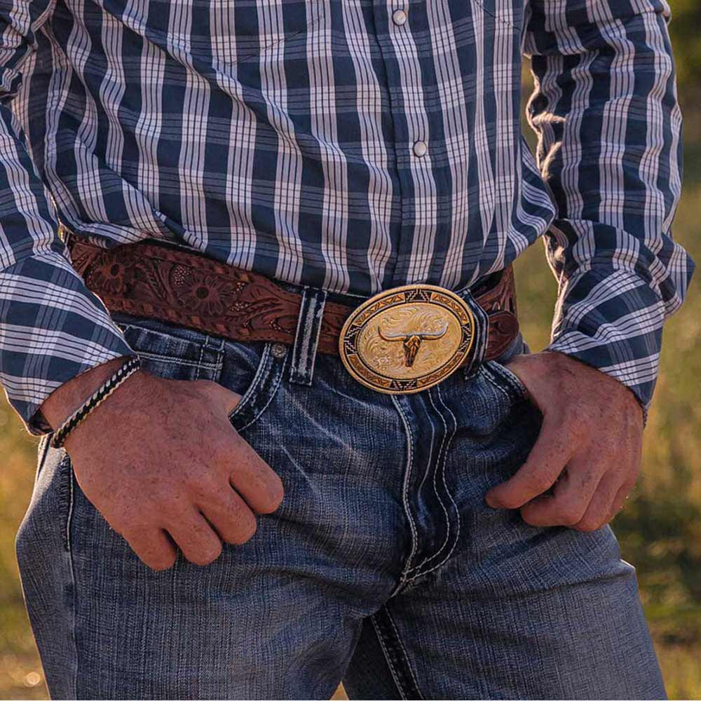Montana Silversmiths Southwest Edge Longhorn Buckle