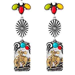 Wyo-Horse Bronc Tablet Earrings