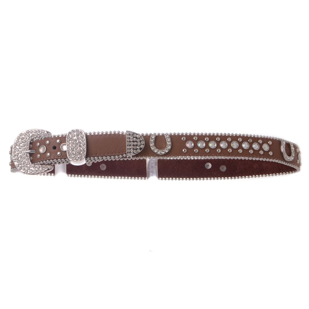 Ceinture en cuir cloutée de strass Kamberly pour filles