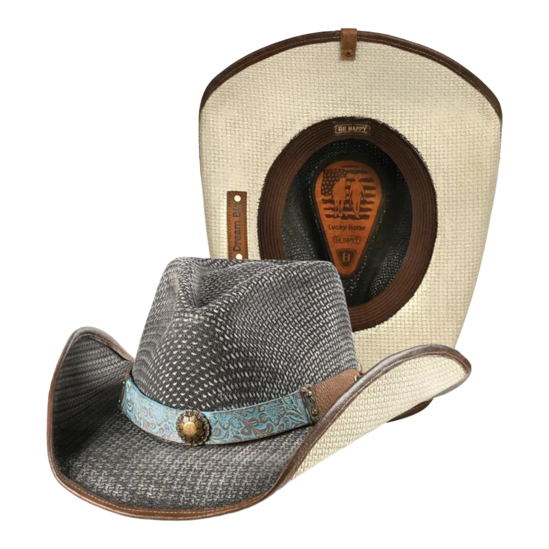 Chapeau de cowboy Justin en paille Hazer unisexe