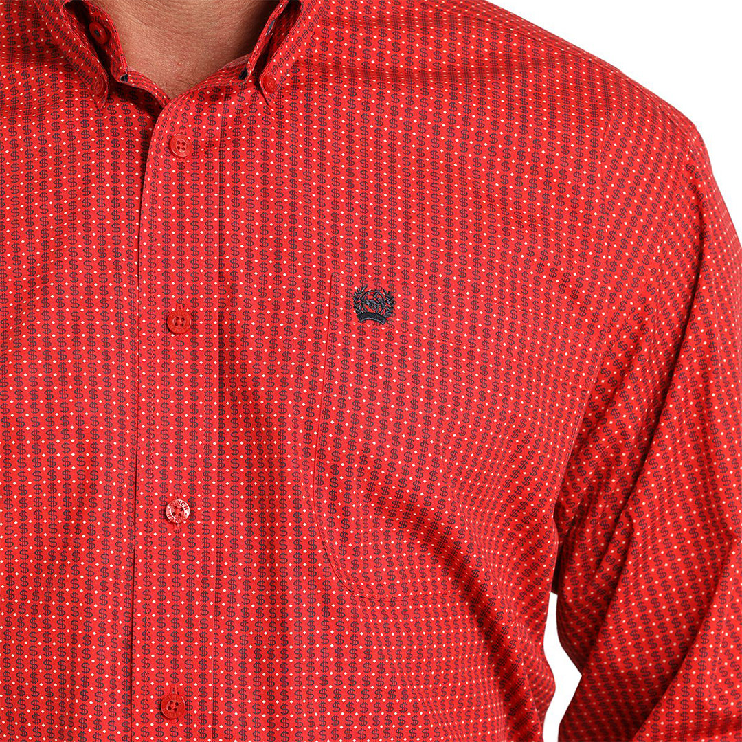 Chemise boutonnée à manches longues pour homme Cinch - Imprimé billets