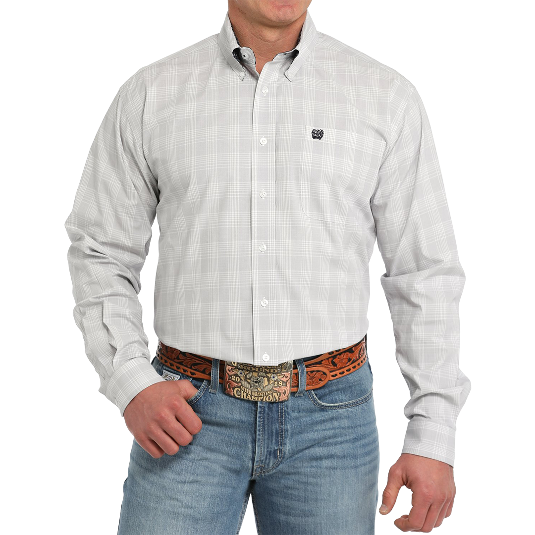 Chemise boutonnée à manches longues à carreaux Cinch pour homme
