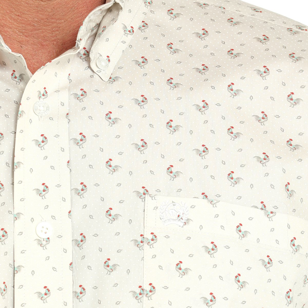 Cinch Men's Rooster Print Long Sleeve Button Shirt