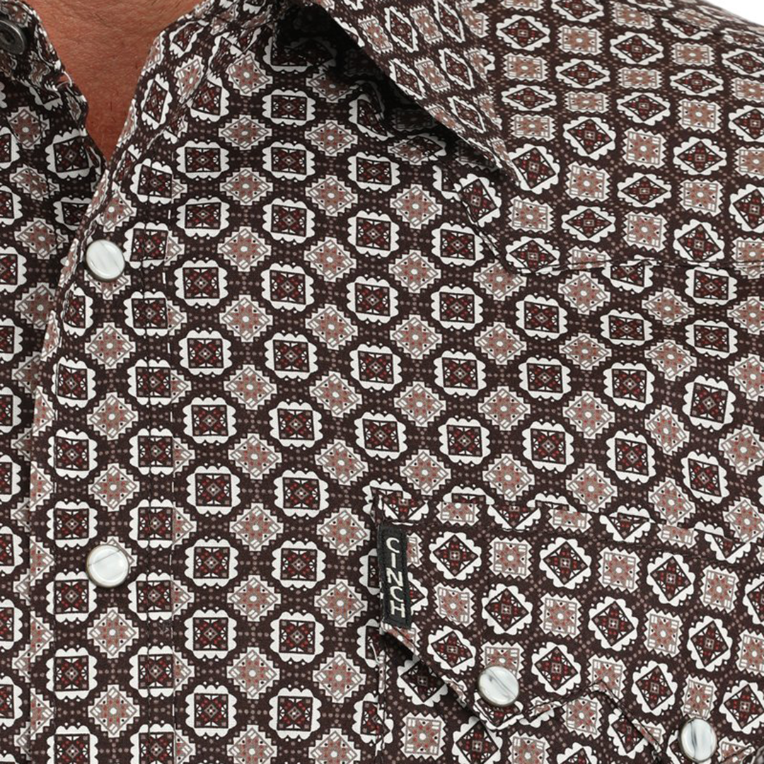 Chemise à manches longues et boutons-pression pour homme Cinch Medallion