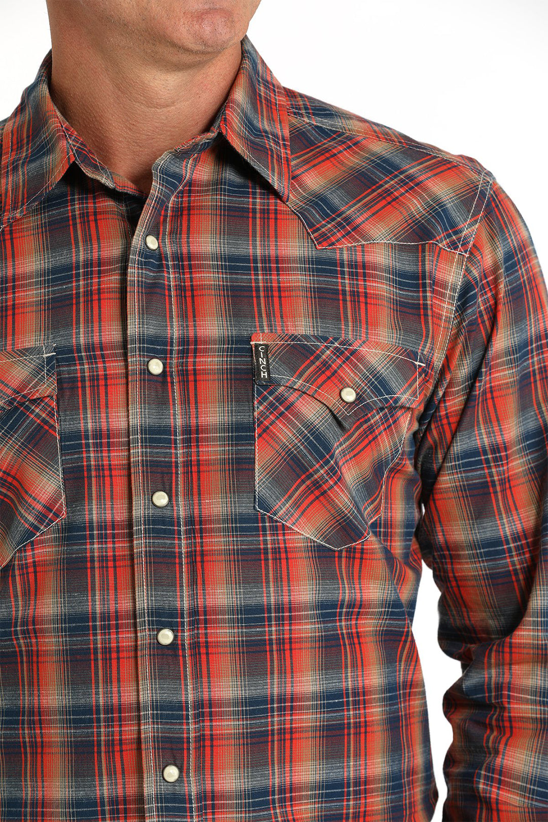 Chemise à manches longues à boutons-pression à carreaux coupe moderne Cinch pour homme
