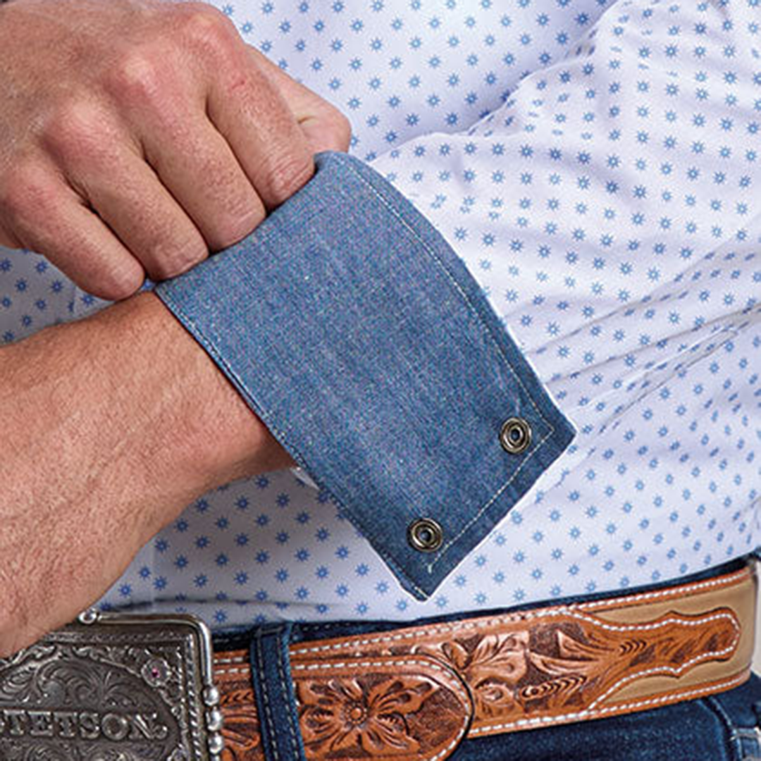 Chemise boutonnée à manches longues à carreaux Stetson pour homme